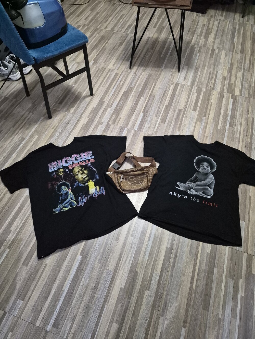 Lot of 2 The Notorious B.I.G. Biggie Smalls Graphic T-Shirts + FREE Manhattan Po